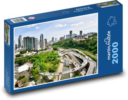 Mesto - cesty, diaľnice - Puzzle 2000 dielikov, rozmer 90x60 cm 