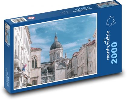 Staré město - budovy, domy - puzzle 2000 dílků