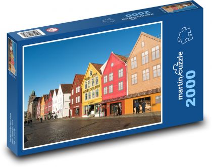 Bergen - miasto w Norwegii - Puzzle 2000 elementów, rozmiar 90x60 cm
