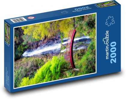 Bridge at the waterfall - Puzzle 2000 pieces, size 90x60 cm 