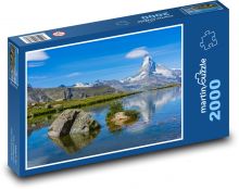 Jezioro górskie - woda, przyroda Puzzle 2000 elementów - 90x60 cm