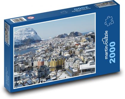 Norsko - město - Puzzle 2000 dílků, rozměr 90x60 cm