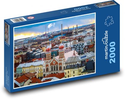 Veľká synagóga - Plzeň, Česká republika - Puzzle 2000 dielikov, rozmer 90x60 cm 
