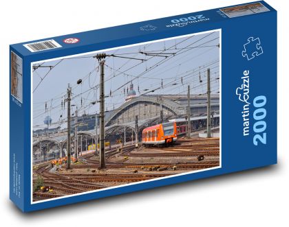 Dworzec kolejowy - lokomotywa - Puzzle 2000 elementów, rozmiar 90x60 cm