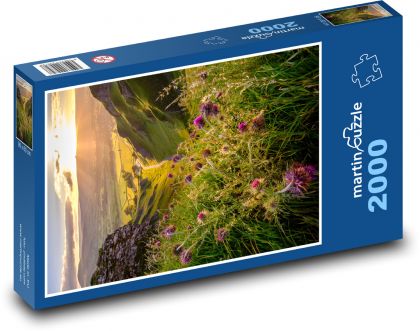 Zachód słońca na łonie natury - Puzzle 2000 elementów, rozmiar 90x60 cm