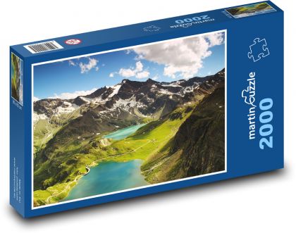 Horské jazero - Taliansko - Puzzle 2000 dielikov, rozmer 90x60 cm 