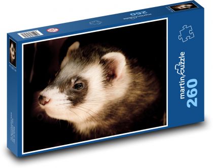 Čierna a biela fretka - Puzzle 260 dielikov, rozmer 41x28,7 cm