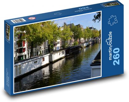 Houseboats in Amsterdam - Puzzle 260 pieces, size 41x28.7 cm 