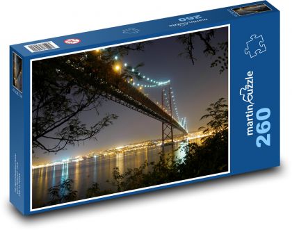 Most Lizboński nocą - Puzzle 260 elementów, rozmiar 41x28,7 cm