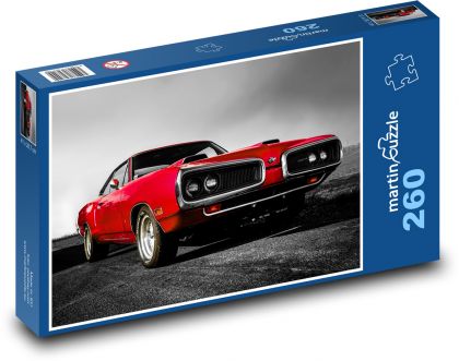 Czerwony samochód sportowy - Puzzle 260 elementów, rozmiar 41x28,7 cm