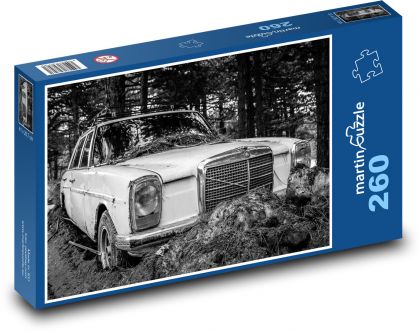 Starý Mercedes v lese - Puzzle 260 dielikov, rozmer 41x28,7 cm