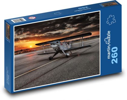 Samolot na pasie startowym - Puzzle 260 elementów, rozmiar 41x28,7 cm
