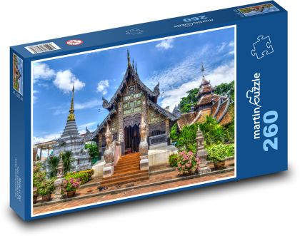 Thajsko - Chrám, Chiang Mai - Puzzle 260 dílků, rozměr 41x28,7 cm