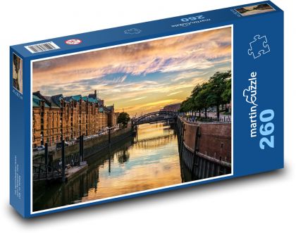 Hamburg Speicherstadt - Puzzle 260 elementów, rozmiar 41x28,7 cm