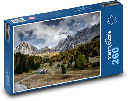 Itálie - Dolomity, Val di Fassa - Puzzle 260 dílků, rozměr 41x28,7 cm