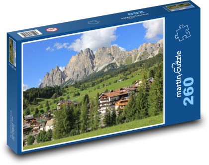Itálie - Dolomity, hory - Puzzle 260 dílků, rozměr 41x28,7 cm