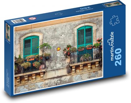 Itálie, Benátky, balkon - Puzzle 260 dílků, rozměr 41x28,7 cm