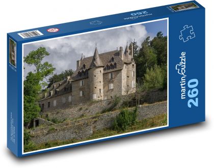 Romantický hrad Lozere, Francúzsko - Puzzle 260 dielikov, rozmer 41x28,7 cm