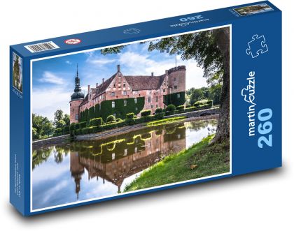 Švédsko, vodný zámok - Puzzle 260 dielikov, rozmer 41x28,7 cm