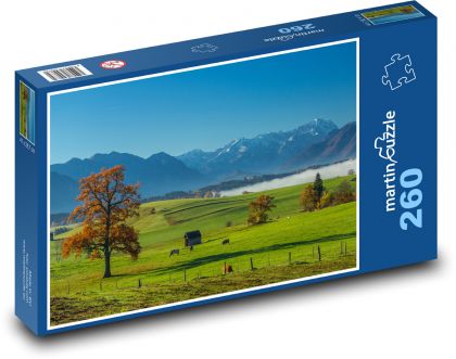 Německo - Bavorsko, hory - Puzzle 260 dílků, rozměr 41x28,7 cm