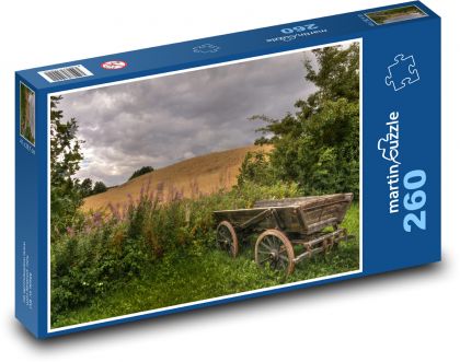 Příroda - pole, vůz - Puzzle 260 dílků, rozměr 41x28,7 cm