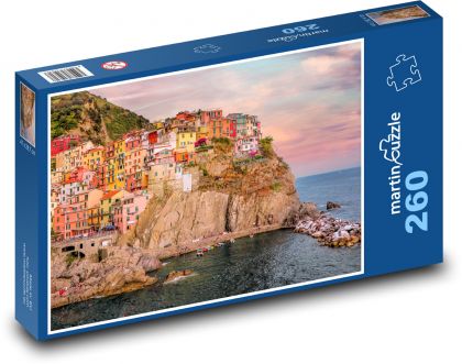 Barevné město na skále - Cinque Terre - puzzle 260 dílků