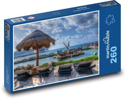 Sandy beach in Costa Maya, Mexico - Puzzle 260 pieces, size 41x28.7 cm 