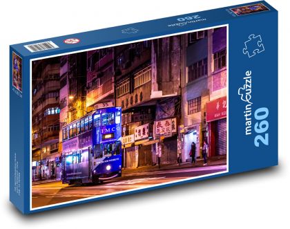 Bus in Hong Kong - China - Puzzle 260 pieces, size 41x28.7 cm 
