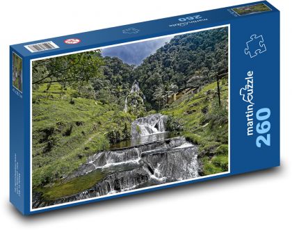 Kolumbie - vodopád - Puzzle 260 dílků, rozměr 41x28,7 cm
