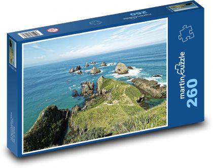 Nový Zéland - Nugget point - Puzzle 260 dílků, rozměr 41x28,7 cm