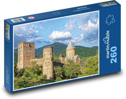 Gruzie - hrad Ananuri - Puzzle 260 dílků, rozměr 41x28,7 cm