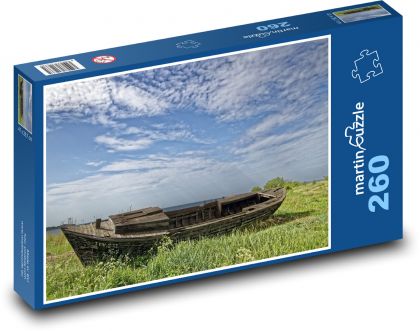 Verlassenes Boot am Ufer - Puzzle - 260 Teile