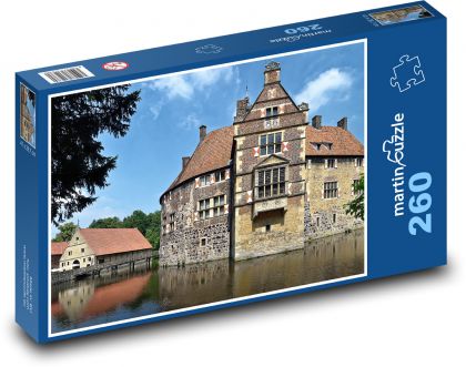 Německo - Burg Vischering  - Puzzle 260 dílků, rozměr 41x28,7 cm
