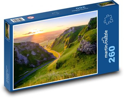 Západ slnka nad údolím - Puzzle 260 dielikov, rozmer 41x28,7 cm