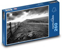 Příroda, hora, dřevěný plot Puzzle 260 dílků - 41 x 28,7 cm