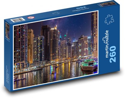 Marina at night - Dubai - Puzzle 260 pieces, size 41x28.7 cm 