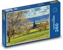 Rozkvetlé stromy Puzzle 260 dílků - 41 x 28,7 cm