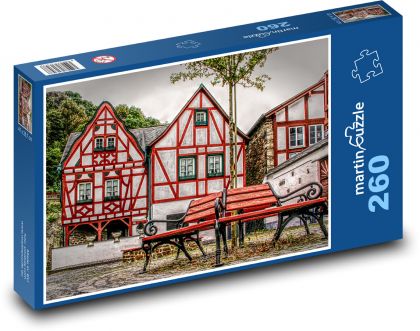 Německo, domy, architektura - Puzzle 260 dílků, rozměr 41x28,7 cm