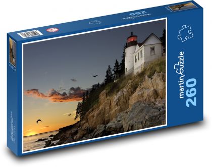 Lighthouse, sea, cliff - Puzzle 260 pieces, size 41x28.7 cm 