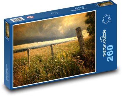 Sonnenuntergang über der Wiese - Puzzle - 260 Teile