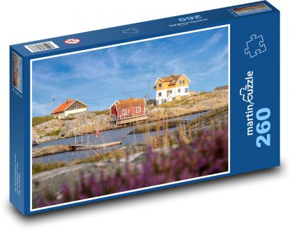Norsko - rybářské domy - Puzzle 260 dílků, rozměr 41x28,7 cm