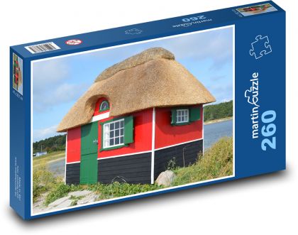 Dánsko, dům na pláži - Puzzle 260 dílků, rozměr 41x28,7 cm