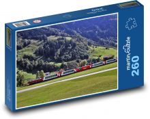 Szwajcaria - pociąg Puzzle 260 elementów - 41x28,7 cm