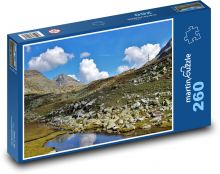 Góry, jezioro, kamienie Puzzle 260 elementów - 41x28,7 cm
