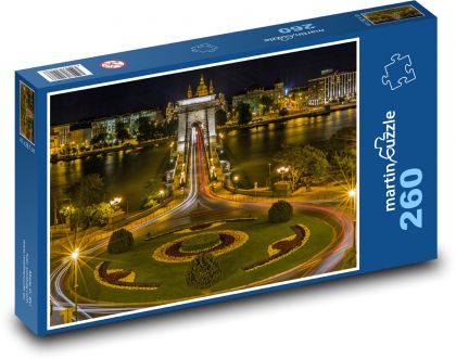 Night Budapest in Hungary - Puzzle 260 pieces, size 41x28.7 cm 