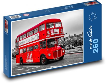 Anglie - autobus - Puzzle 260 dílků, rozměr 41x28,7 cm
