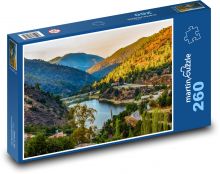 Zapora między gęstymi lasami Puzzle 260 elementów - 41x28,7 cm