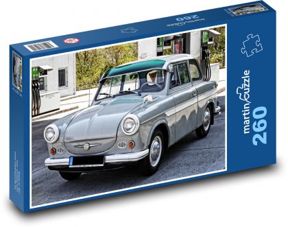 Altes Auto an der Pumpe - Puzzle - 260 Teile