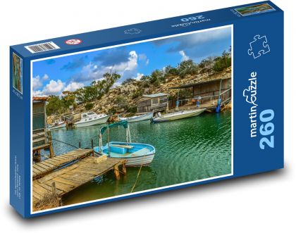 Fishing boats at the dock - Puzzle 260 pieces, size 41x28.7 cm 