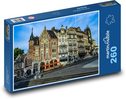 Ghent Historic Buildings, Belgia - Puzzle 260 elementów, rozmiar 41x28,7 cm